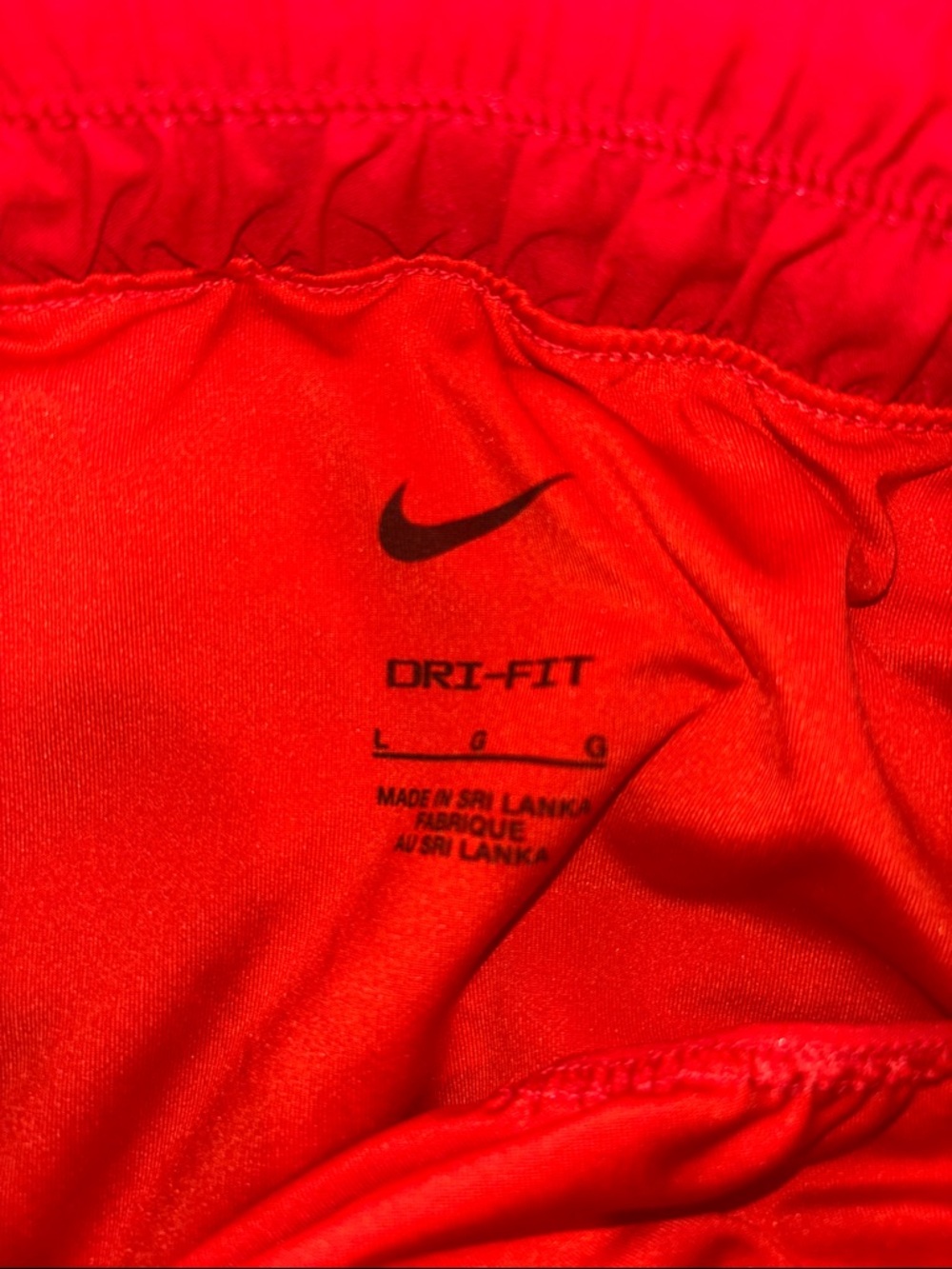 Nike Women's High-Waist Smocked Athletic Shorts - Red - Picture 2 of 4